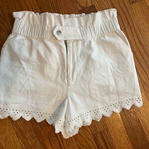 Anthropologie high waisted shorts eyelet trim size XS